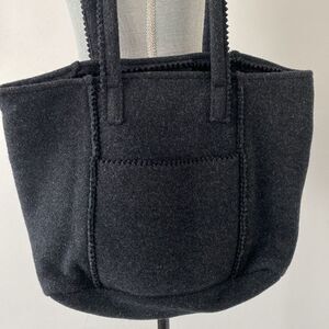 J. Jill Elegant Dark Gray Wool Blend Felt Tote Bag Medium Fall Casual Boho